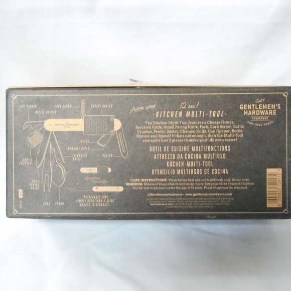 Camping Tool, Hiking Tool, 12-in-1 Stainless Steel Multi Tool, wood handles - Picture 7 of 10